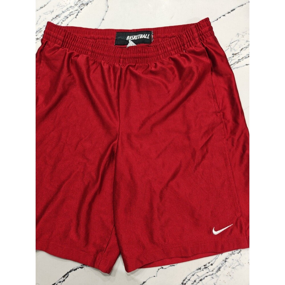 Rare Vintage Nike Basketball Dazzle Shorts Silky Shiny Red Size XL Drawstring